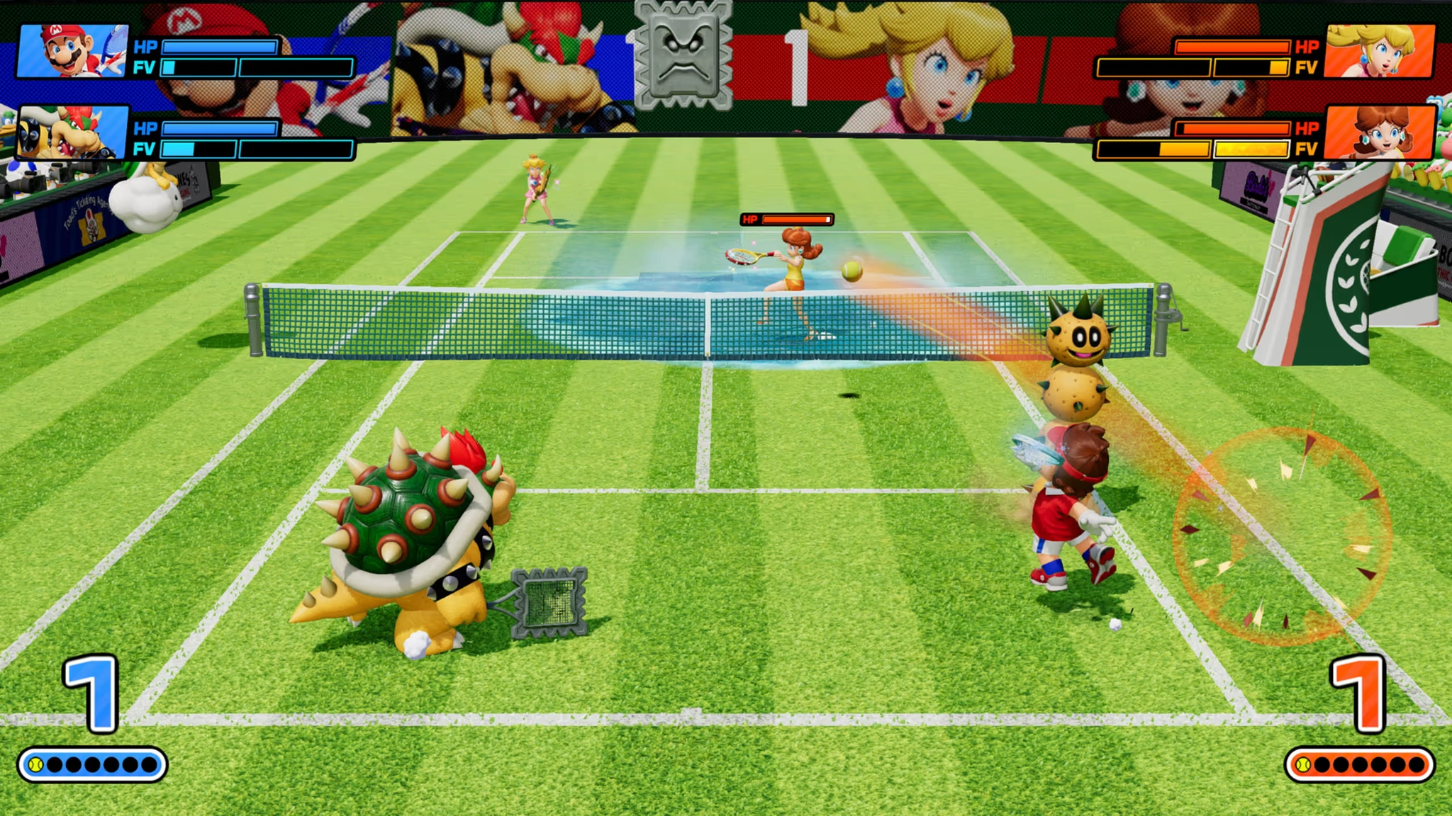Fiery tennis matches in Mario Tennis Fever (Image source: Nintendo)