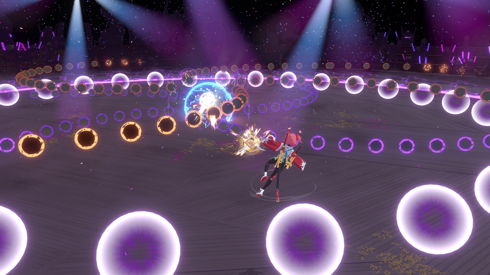 A challenging 3D bullet-hell sequence in Homura Hime (Image source: Steam)