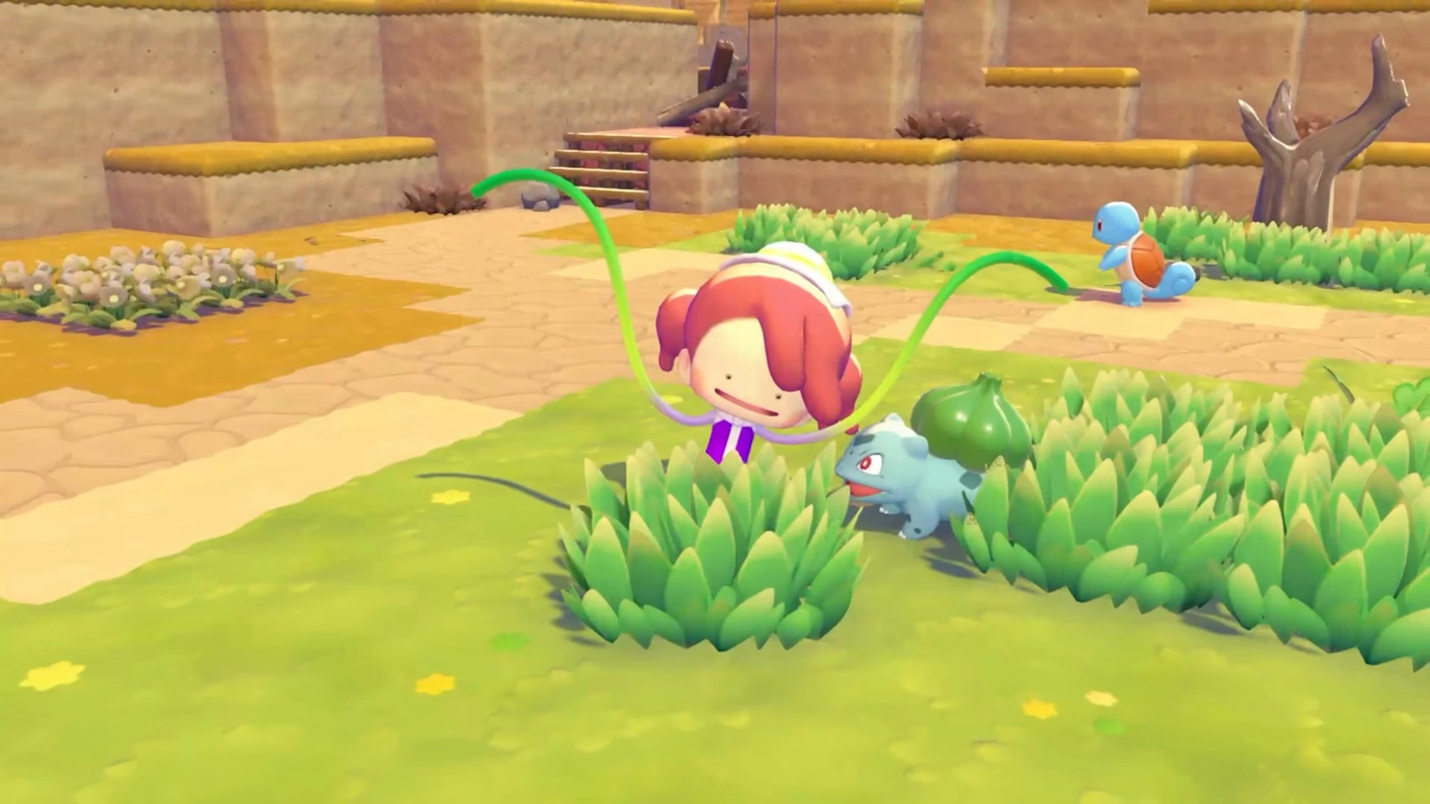Using Bulbasaur’s Leafage to make grass grow. (Image source: Nintendo)
