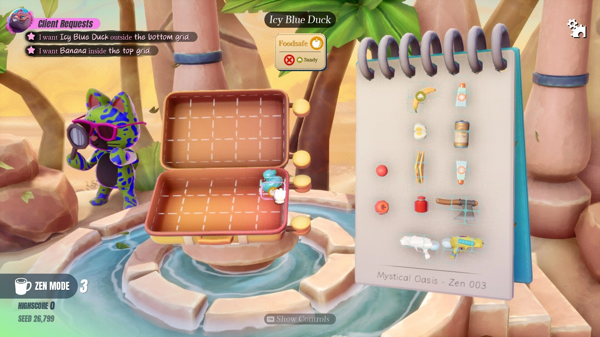 Packing luggage with BonBon the cat (Image source: Steam)