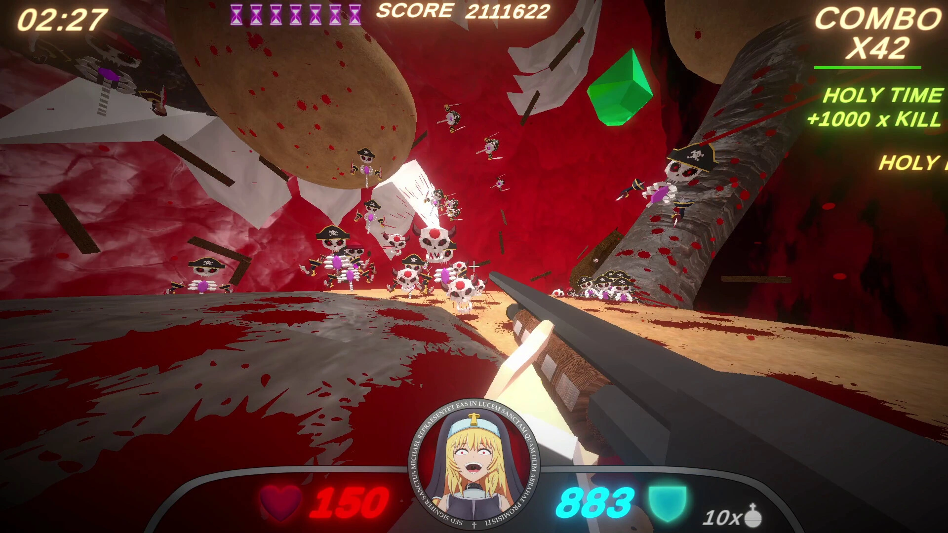 High-speed shooting gameplay in Guns and Nuns: Storming Hell