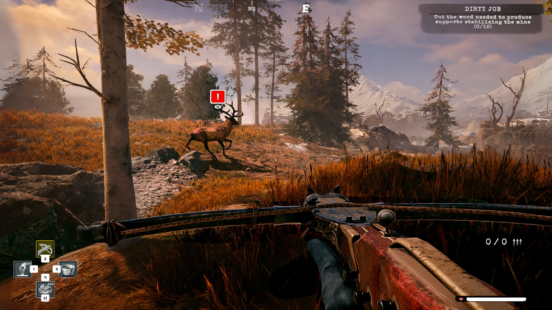 Besides mining, hunting is essential for survival in Alaska Gold Fever (Image source: Steam)