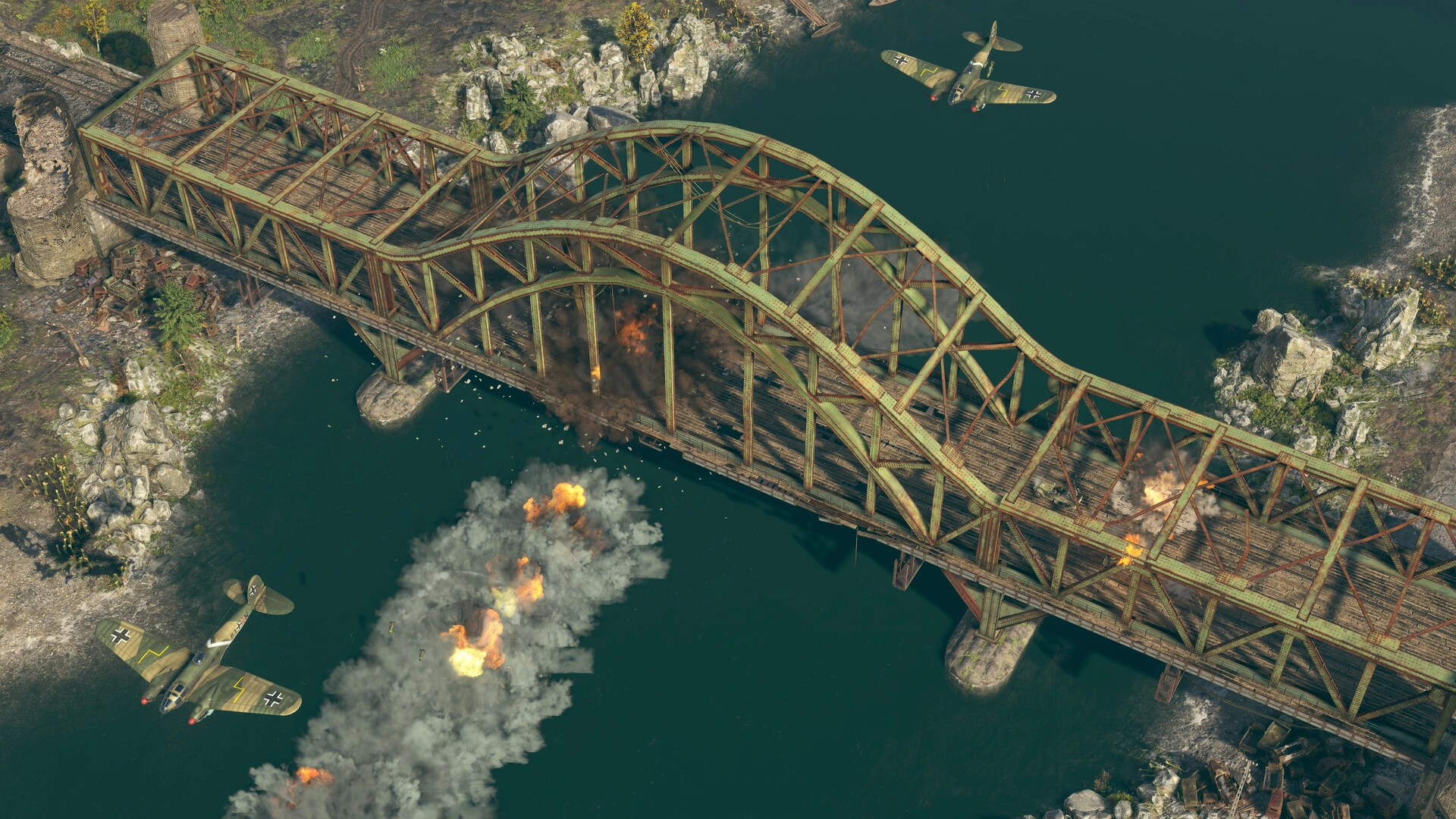 Destruye puentes para interrumpir el movimiento enemigo (Fuente de la imagen: Steam)