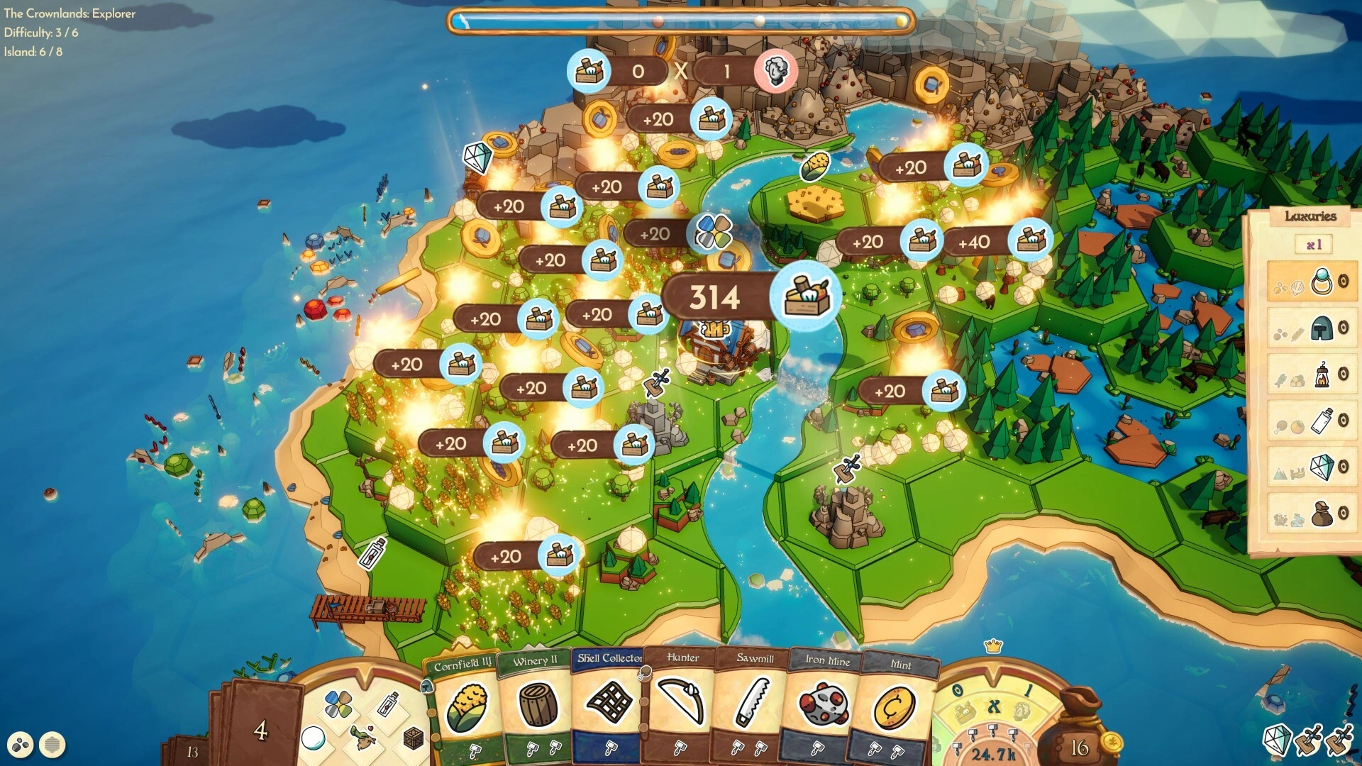 Start from a single island and grow it into a thriving town (Image source: Steam)