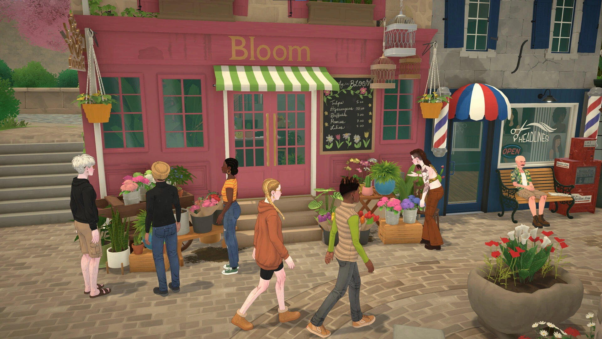 A vibrant open-world town in Paralives (Image source: Steam)