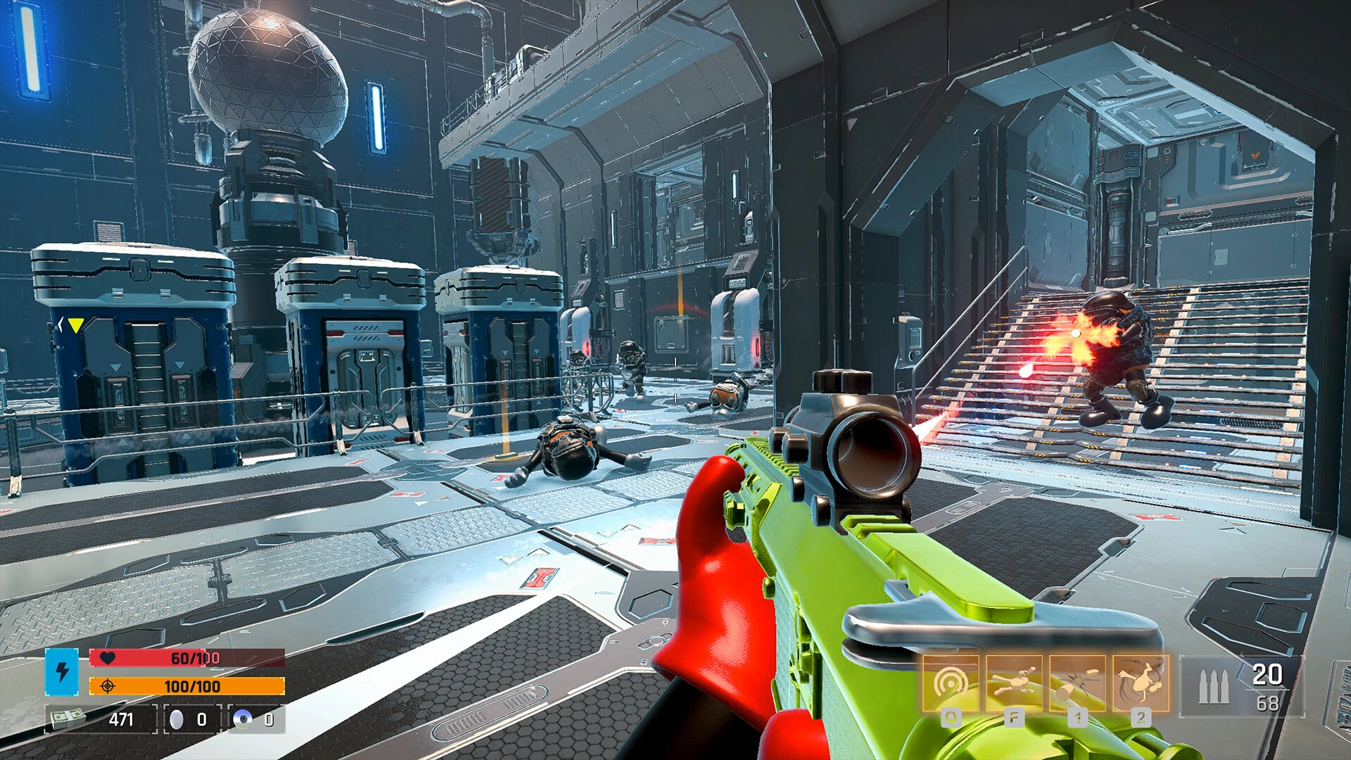 First-person combat scene in Killer Bean. (image source: Steam)