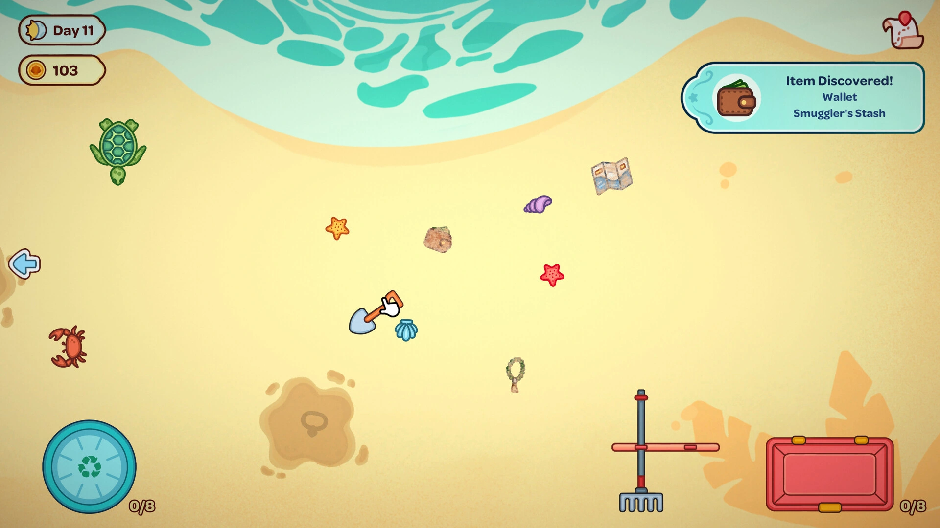 Searching for treasures along the beach (Image source: Steam)