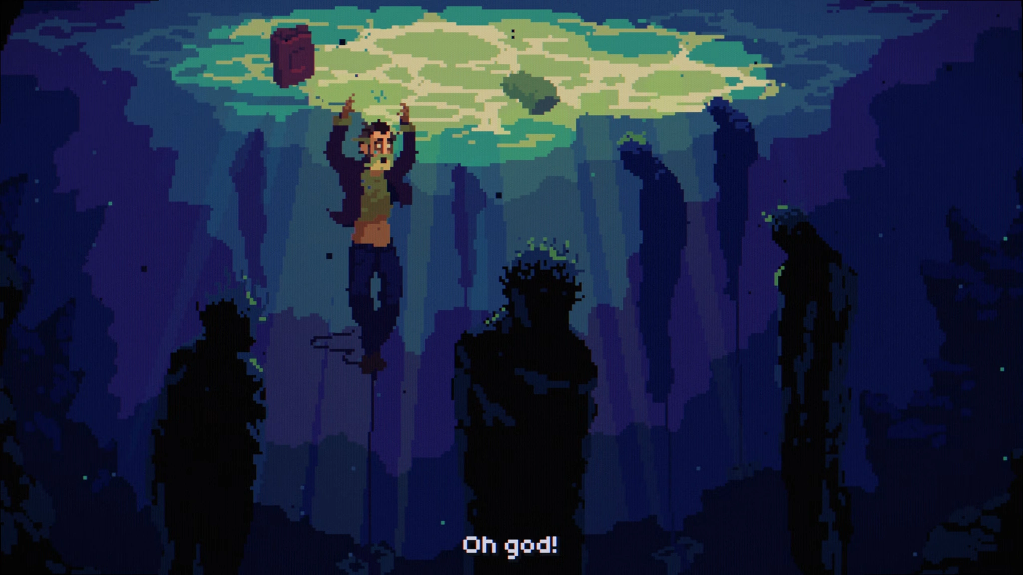 Mick Carter thrown into a reservoir (Image source: Nintendo)