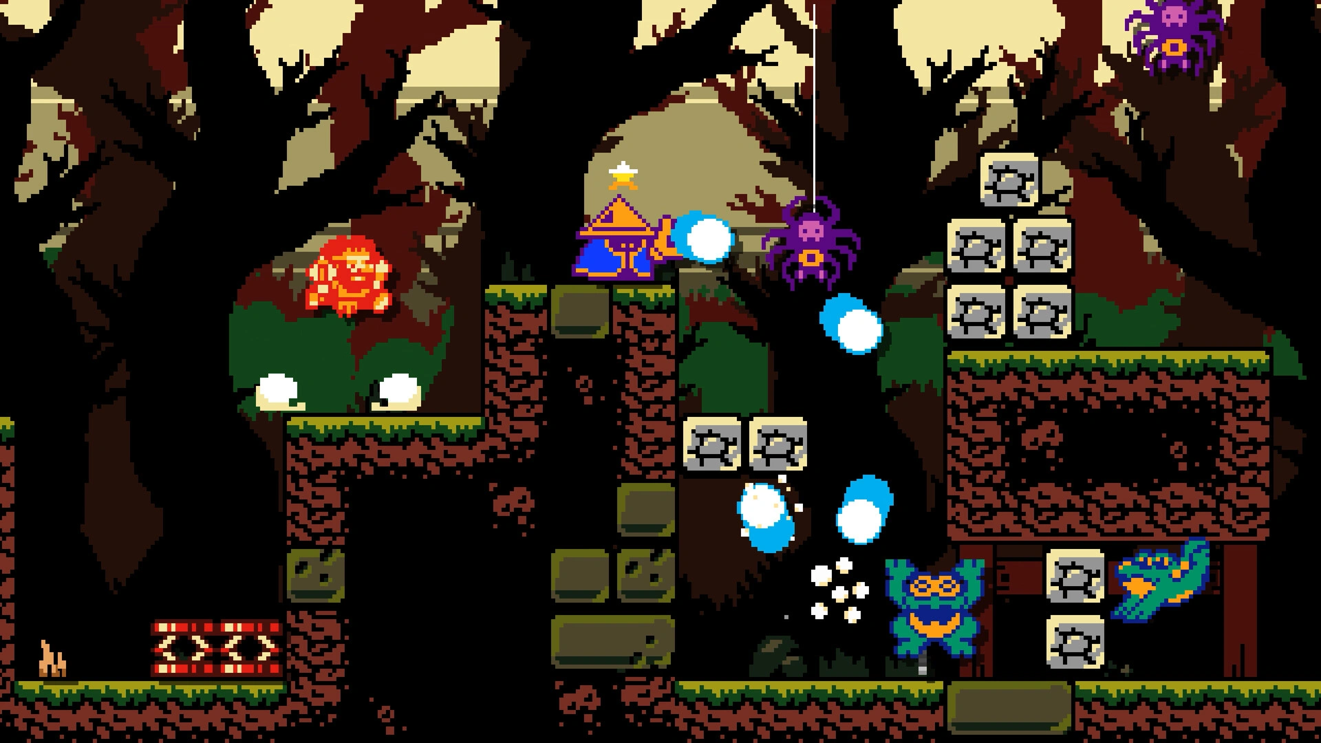 A blend of action platforming and chaotic shmup gameplay (Image source: Steam)