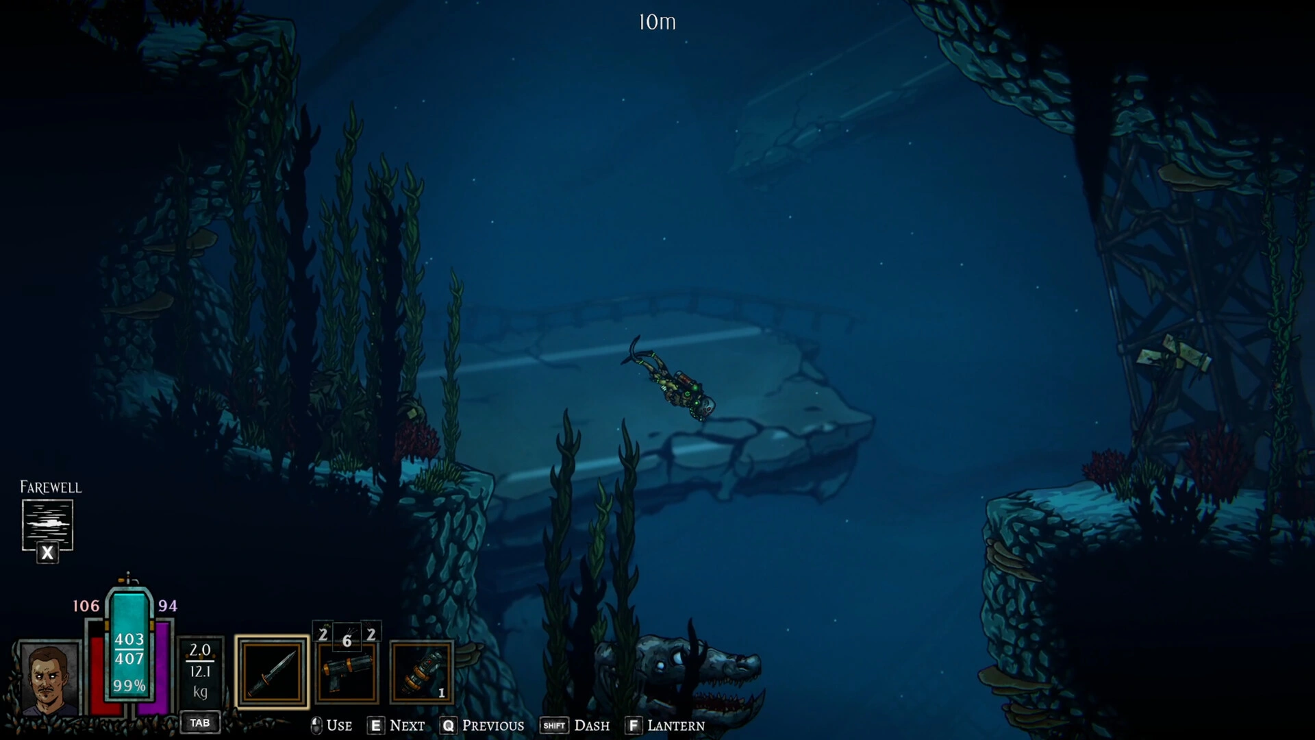 Exploring dangerous underwater ruins (Image source: Steam)