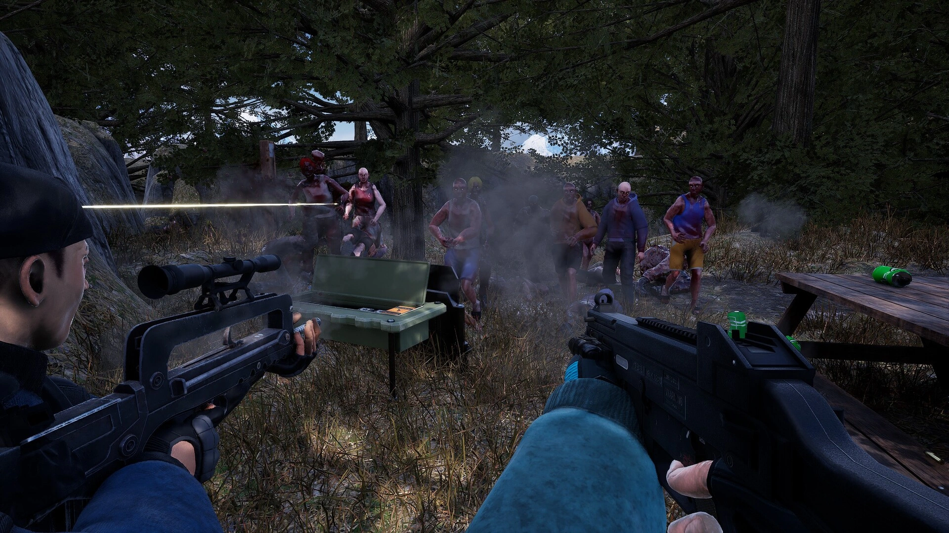 Fight against humans transformed into zombies. (Image source: Steam)