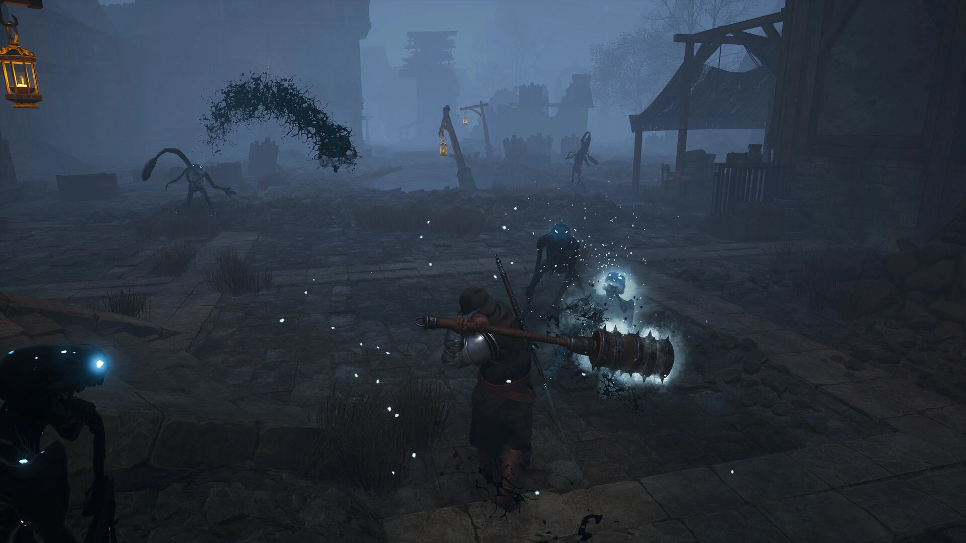 The city of Vahrin under attack by the Khraiax horde. (Image source: Steam)
