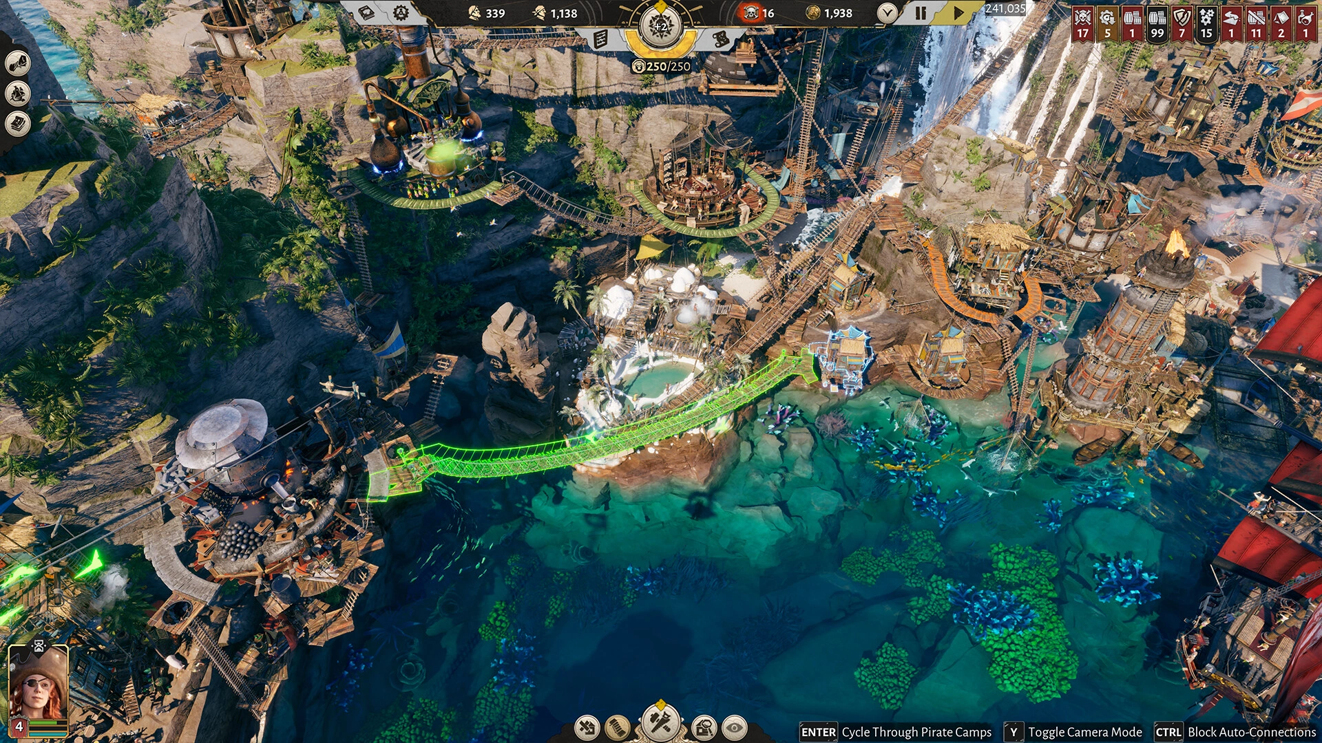 Building a fortified pirate harbor (Image source: Steam)