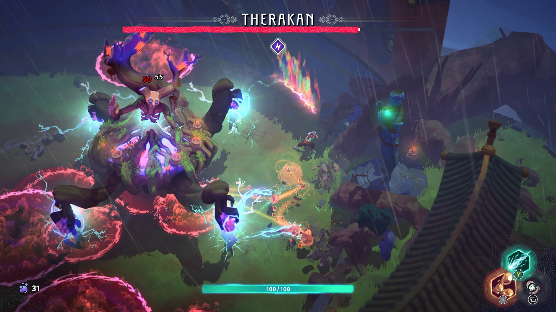 Facing the gods (Image source: Steam)