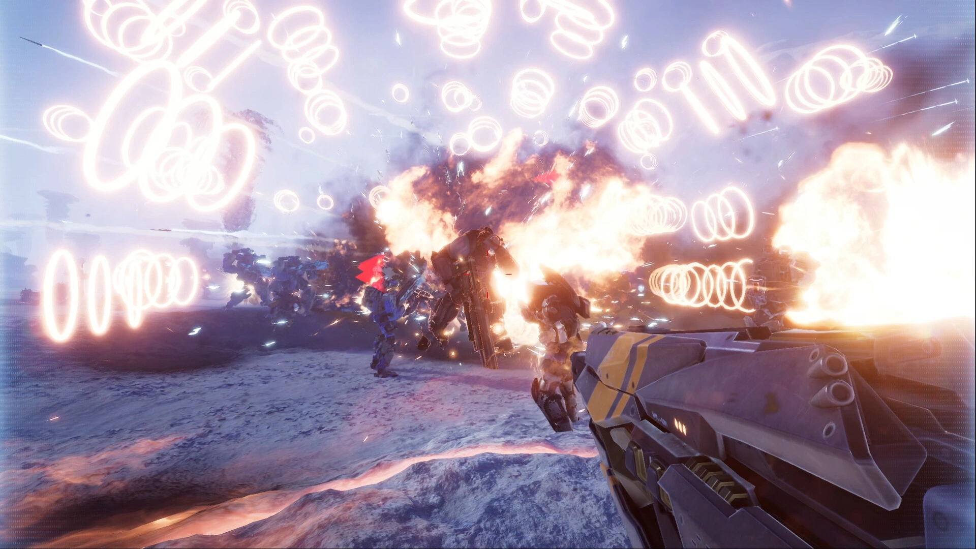 FPS roguelite combat with bullet hell elements (Image source: Steam)