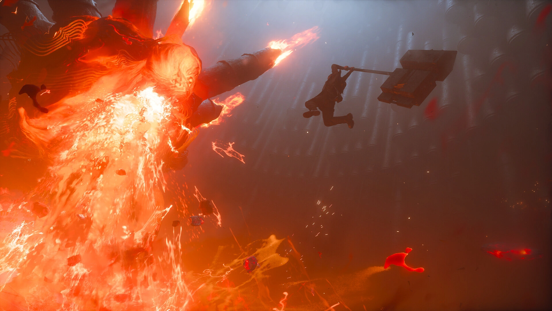 A powerful two-handed hammer strike. (Image source: Steam)